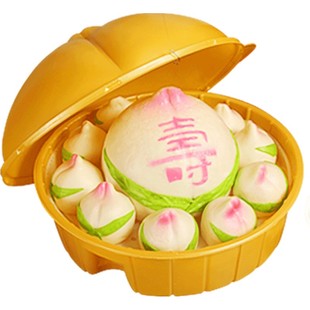 自加热迎鹊堂大寿桃馒头山东胶东花馍馍饽饽老人生日礼盒祝寿寿包