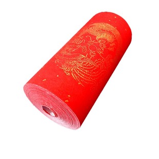 加厚万年红长卷对联纸空白手写春联纸大红洒金瓦当纸纸半生半熟