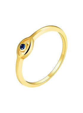 S925镀金蓝锆石恶魔之眼女戒