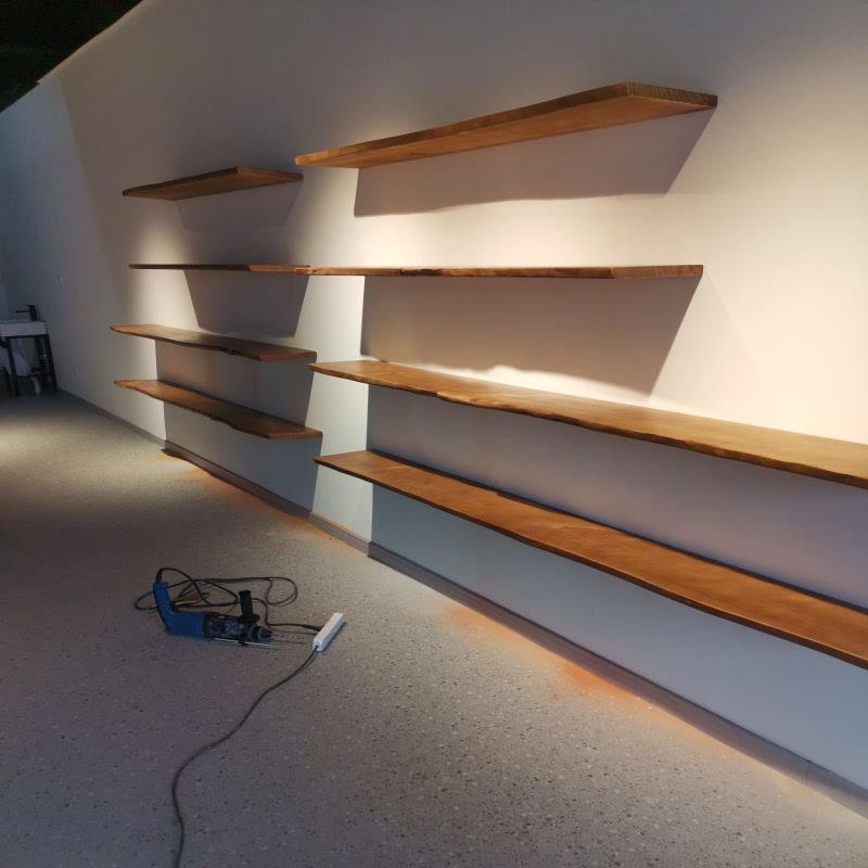 上墙置物架墙上卧室壁挂实木一字隔板书架客厅墙面收纳挂墙式货架