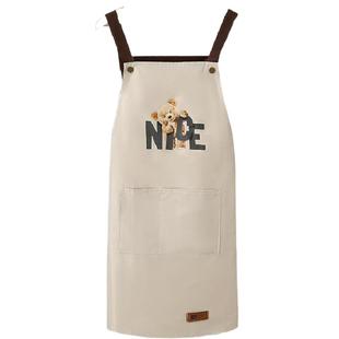 防水防油家用厨房背带围裙时尚韩版成人做饭干活耐脏工作服围腰