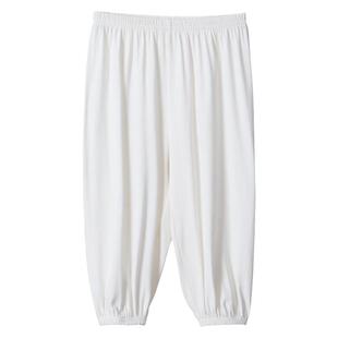 男童防蚊裤夏季薄款儿童莫代尔裤子女童白色灯笼裤男孩人造棉睡裤