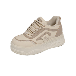 隐形内增高老爹鞋女34码2025秋冬新款休闲运动鞋小个子软底增高鞋