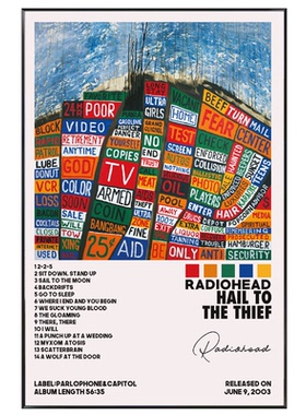 Radiohead装饰画客厅背景墙画英伦摇滚音乐专辑海报电台司令挂画