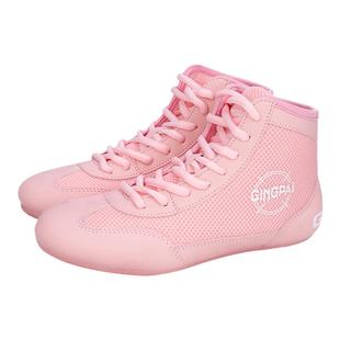 高帮拳击鞋男女儿童散打搏击格斗训练鞋成人摔跤鞋健身举重武术鞋