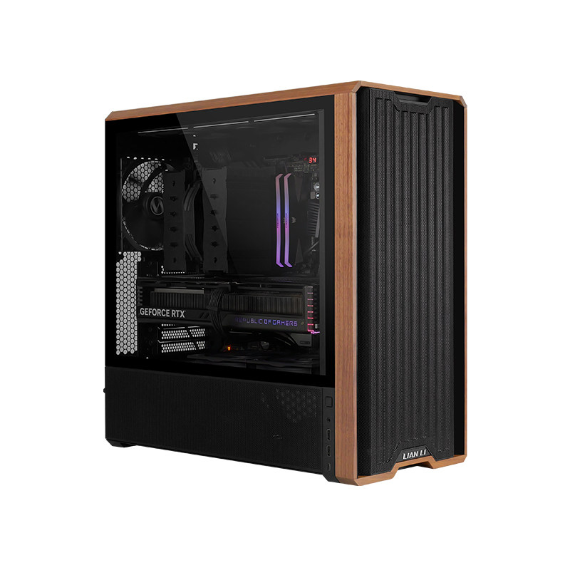 联力LANCOOL 鬼斧217 木饰matx台式机电脑主机中塔散热风道机箱