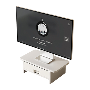 小型台式电脑增高架抽屉式桌面显示器置物架家用书桌收纳架散热架