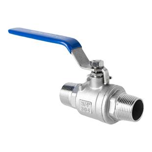 304不锈钢二片式球阀/双外丝球阀两片式4分1寸外螺纹阀门开关4分