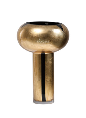 轻奢复古金箔玻璃花瓶