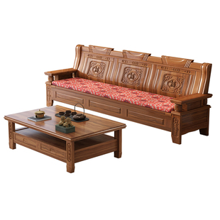 朴树木作 实木沙发简约小户型冬夏两用经济型客厅家具三人位沙发