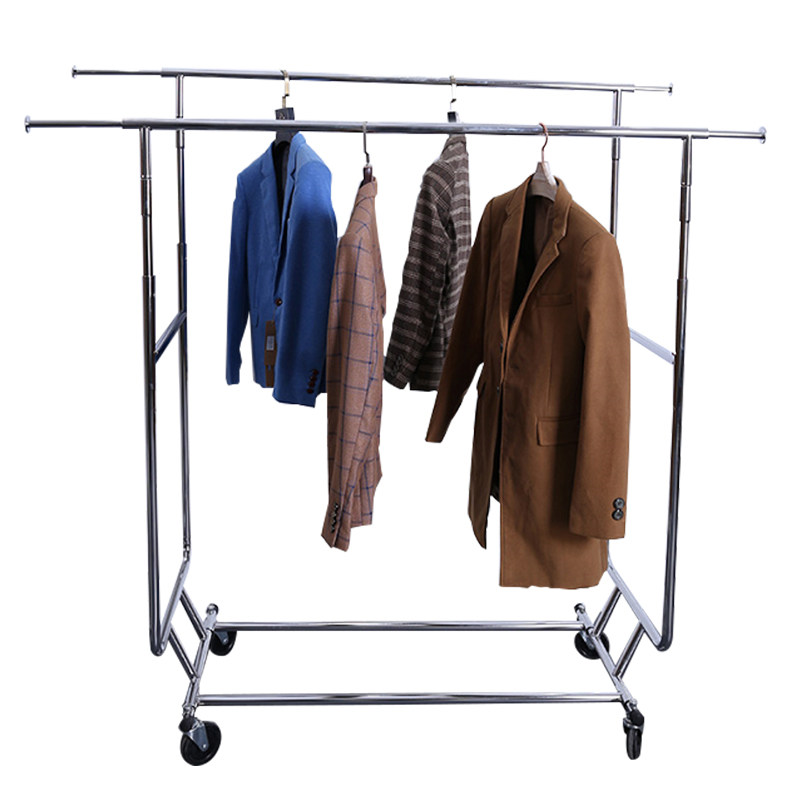 服装直播折叠展示架促销挂衣单杠