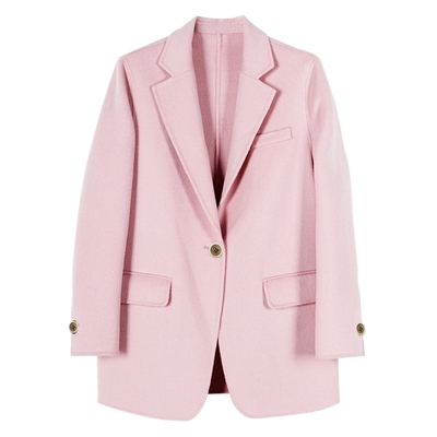 米思阳经典休闲净色毛呢外套