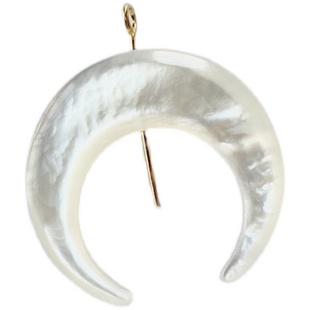 白蝶贝月亮侧孔diy吊坠耳饰头饰饰品配件蝶贝直孔月亮骨兰