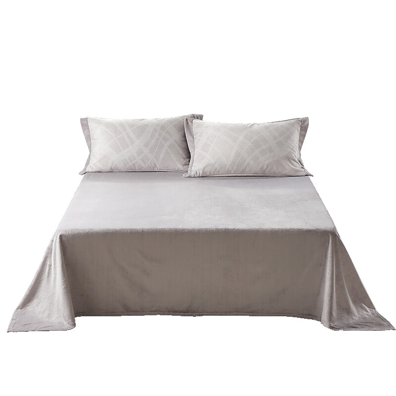 富安娜家纺抗静电牛奶绒床单单件暖绒被单保暖秋冬简约床上用品