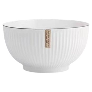 日式山田碗盘子高颜值碗盘套装一家人双人餐具家用碗碟山田竖纹碗