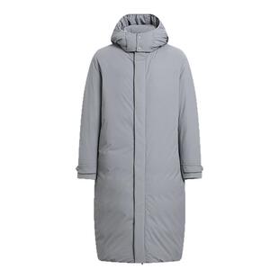 楼高素衣【轻量化】三星防钻85白鹅绒长款磁吸连帽保暖羽绒服男士