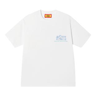 AFGK25SS都市霓虹魔术贴短袖T恤男女国潮五分袖夏季休闲美式体恤