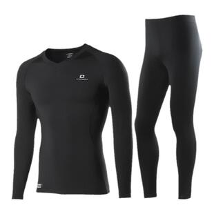 兰帕达排汗衫骑行服内衣秋冬季自行车紧身速干衣抓绒保暖套装 男