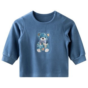 [玩偶之家]aqpa爱帕儿童婴儿上衣德绒秋冬保暖T恤毛绒宝宝衣服萌