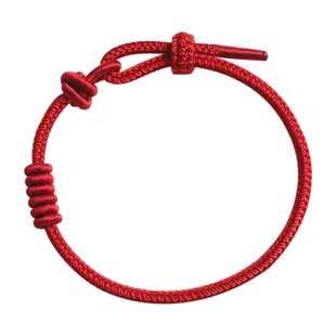 红绳手链女手工编绳可穿转运珠串黄金路路通本命年红手绳儿童宝宝