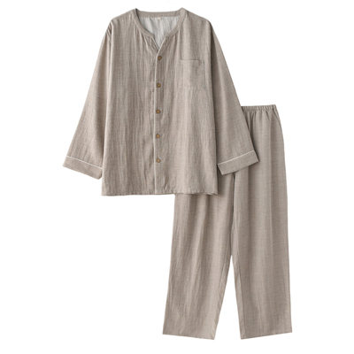 男莱赛尔天丝棉亚麻长袖家居服