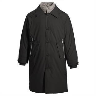 海上公路假两件风衣羽绒服男款冬季撞色高级感轻户外通勤鸭绒外套