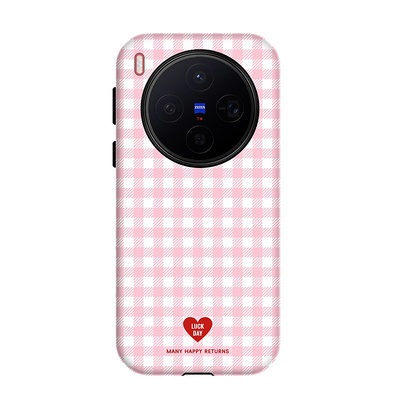 vivoX300韩系格纹磁吸手机壳