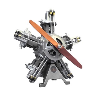 土星文化金属拼装星型五缸V8发动机模型可动迷你微型四缸八缸引擎