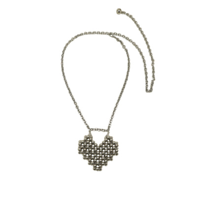 高级感银色爱心腰链女