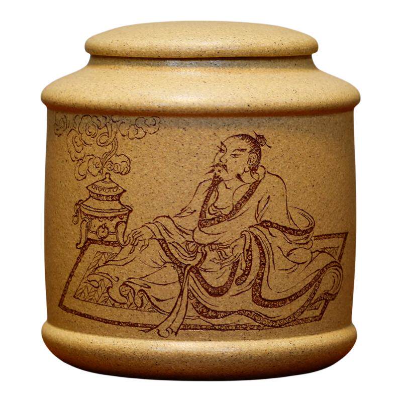 宜兴紫砂中式茶叶罐密封储存罐