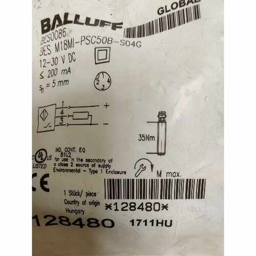 【议价-可维修】巴鲁夫 接近开关 开关 M18MI-PSC50 BES0086 全新