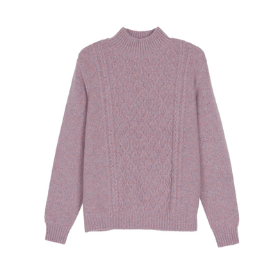 海尔曼斯提花设计感半高领羊绒衫