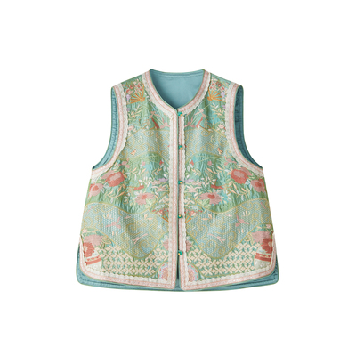 新中式重工刺绣盘扣马甲