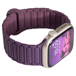 张婧仪同款匠戴适用苹果S11手表iwatch10表带applewatch9酒红女生11新款磁吸硅胶S9创意10秋冬高级S8运动腕带