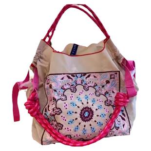 帆布尼龙包女2024手提购物袋斜挎女大容量高圆圆同款ball chain包