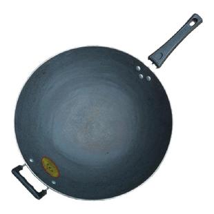 江油铁锅新款搪瓷底炒菜锅无涂层龟纹不粘锅中式铸铁锅燃气炉适用