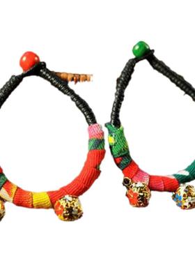 民族风铃铛百搭复古棉麻配饰手链