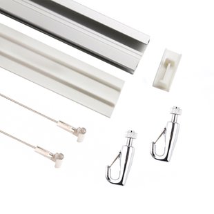 幅美挂画器轨道可调节挂钩移动画轨客厅挂画挂镜线画展画廊嵌扣轨