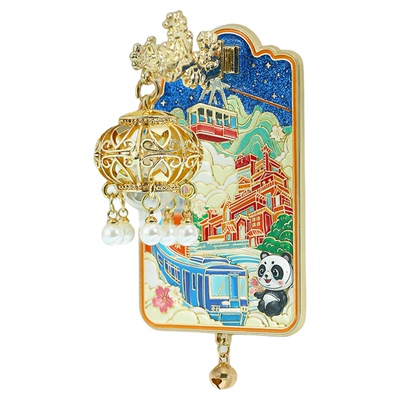 重庆城市旅游冰箱贴磁贴 洪崖洞地标磁吸灯笼装饰熊猫文创纪念品