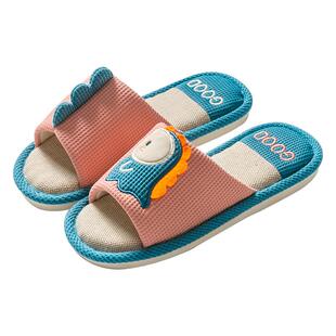 儿童亚麻拖鞋春秋男童室内家用防滑春季女童亲子男孩夏季棉麻家居