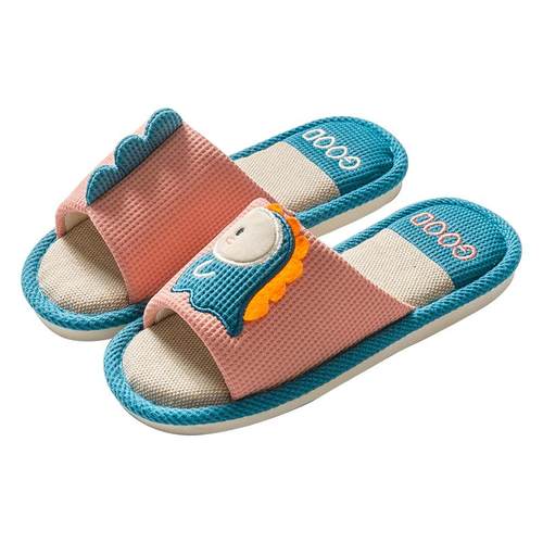 儿童亚麻拖鞋春秋男童室内家用防滑春季女童亲子男孩夏季棉麻家居