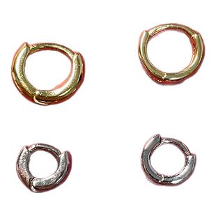 NUNU 超mini睡觉不用摘素圈光面耳皮钉耳圈Jennie同款耳骨钉耳环