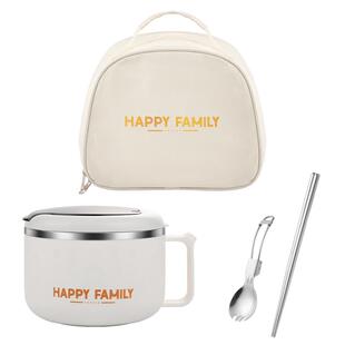 广意316L不锈钢泡面碗宿舍学生大容量饭碗带盖可沥水方便面碗