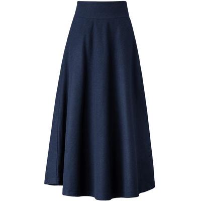 毛呢长裙半身裙女中长款a字伞裙