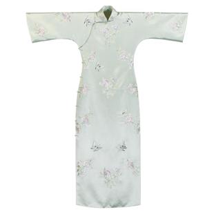 鸣枝清晓丨一城风絮丨秋冬醋酸缎清雅绣花倒大袖旗袍裙年轻款日常