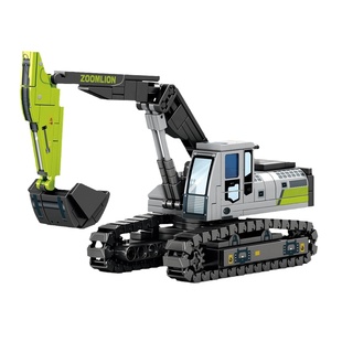 森宝积木玩具男孩益智拼装挖掘机儿童拼插工程车汽车模型拼图礼物