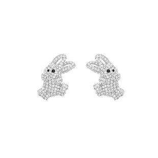 RecoPan兔子苹果新年礼物满钻寓意好运925银针轻奢礼物耳钉耳环