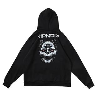 美国潮牌RIPNDIP中指贱猫卫衣男女情侣款黑豹机械秋冬季加绒外套