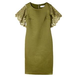 Outlets撤柜正品 KG夏装新款条纹设计包臀中裙蕾丝拼接裙子连衣裙