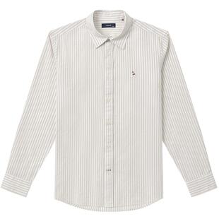 【早春系列】Hazzys哈吉斯男士纯棉条纹长袖衬衫休闲衬衣外套上衣